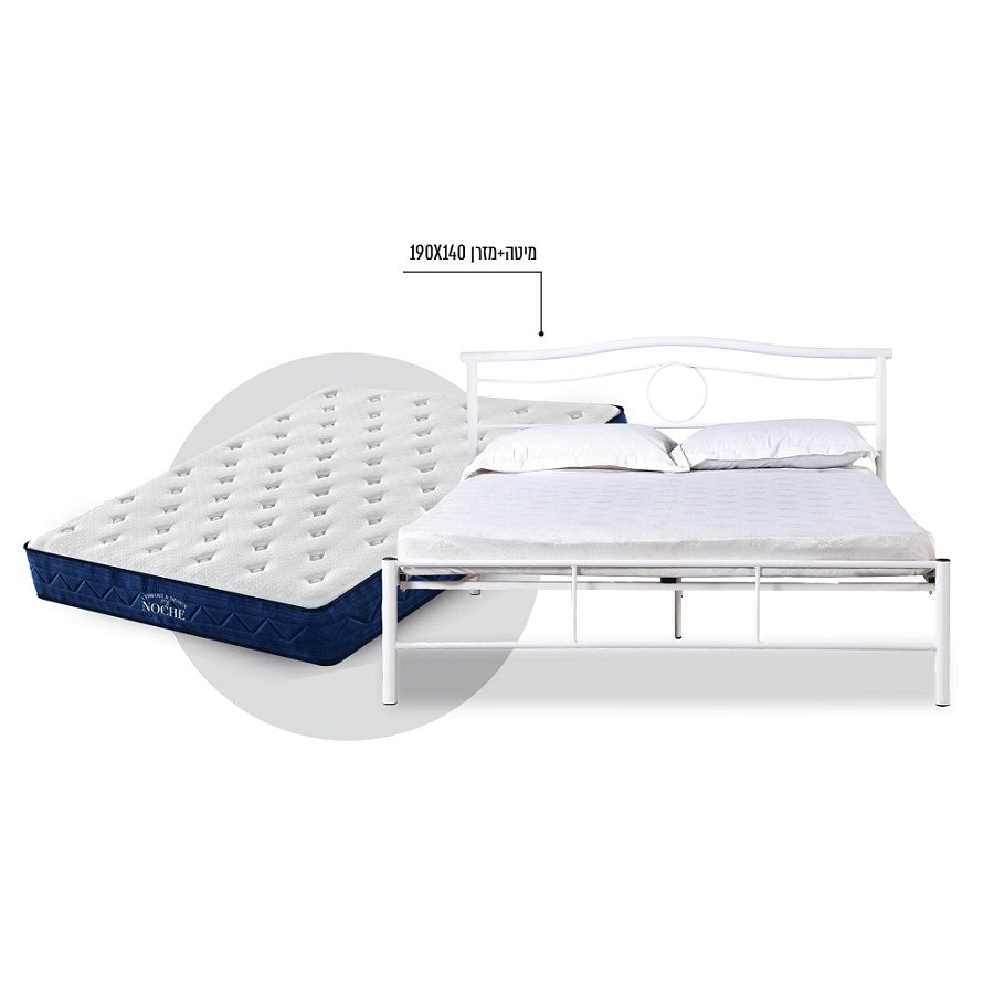 מיטה וינה לבנה 140*190 ס"מ + מזרן אלגנט - מחיר בלעדי לאתר