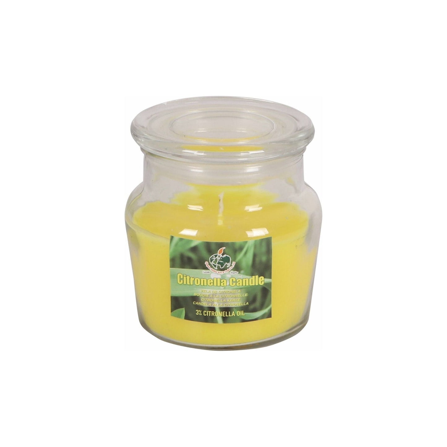 נר צינטרונלה מרחיק יתושים צנצנת זכוכית