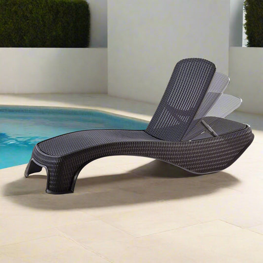 מיטת שיזוף אטלנטיק ראטן אפור