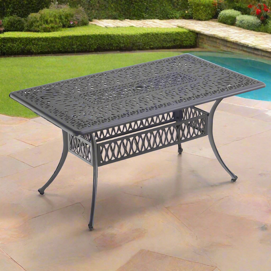 שולחן אלומיניום לגינה דגם דולצה 90*150 ס"מ