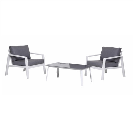 סט "אוריאן" מיני לבן שולחן + 2 כורסאות יחיד