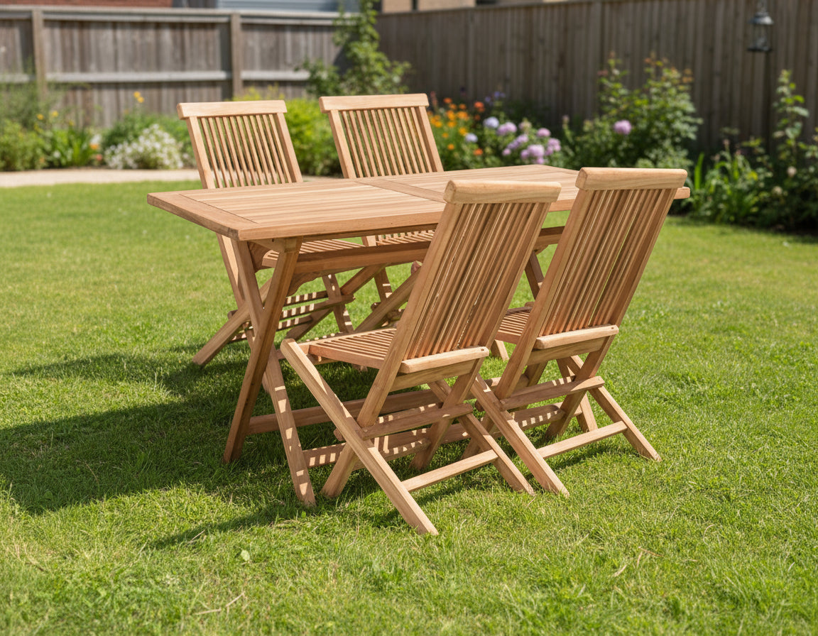 פינת אוכל ריביירה, שולחן מלבני + 4 כסאות