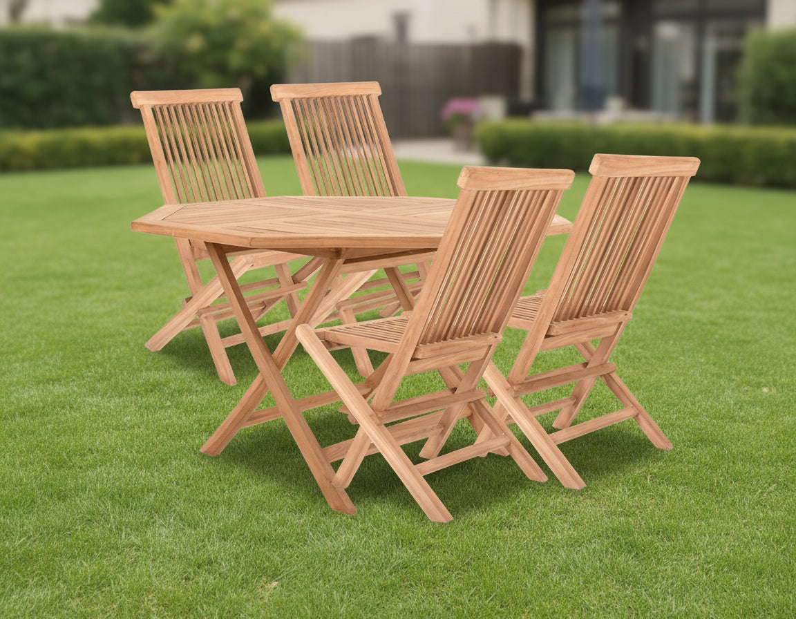 פינת אוכל ריביירה, שולחן מתומן + 4 כסאות