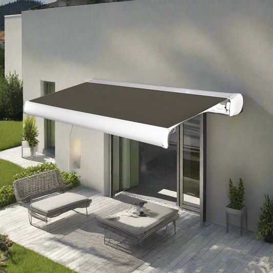 סוכך קסטה חשמלי למרפסת ולגינה 3*4 אפור