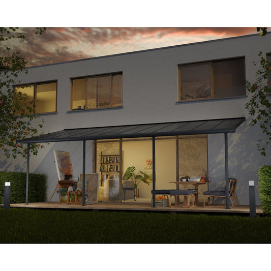 פרגולה אלומיניום Sierra אפורה 3x7.4 מבית פלרם - Canopia 705334