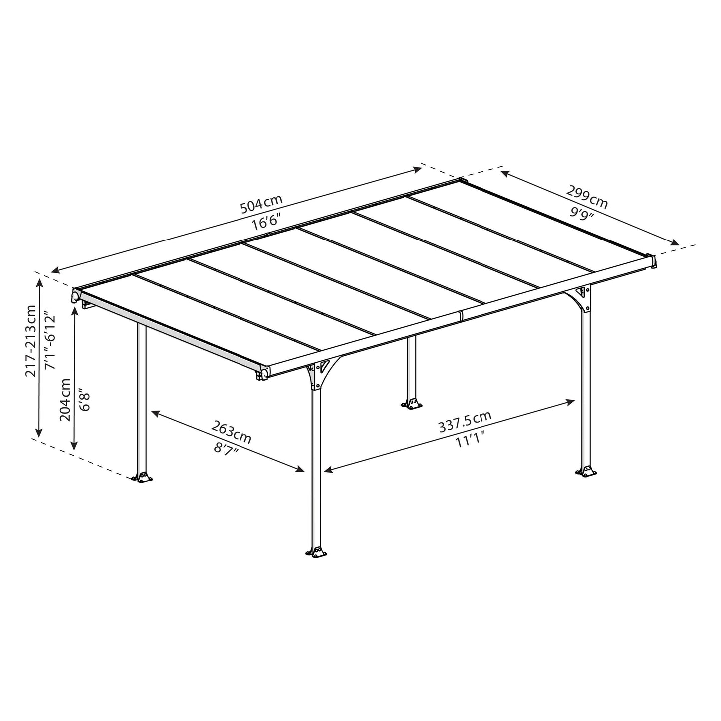 חניה לרכב Verona אפורה 3x5