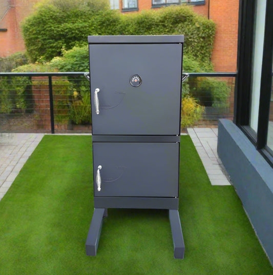 מעשנת בשר על פחמים עם 2 תאי עישון