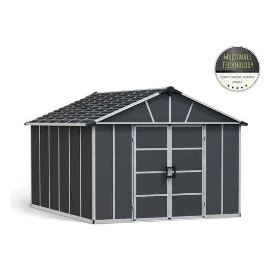 מחסן גינה Yukon אפור כהה 4X3.3 מבית פלרם - Canopia