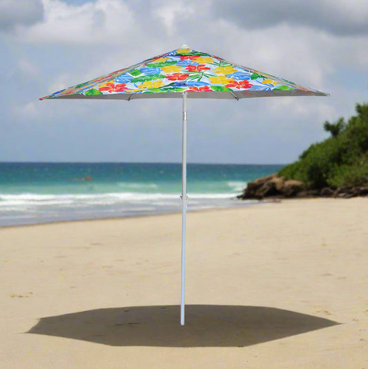 שמשיית חוף בקוטר 2.2 מטר "סנטוריני" ניתנת להטייה להגנה מושלמת מפני השמש