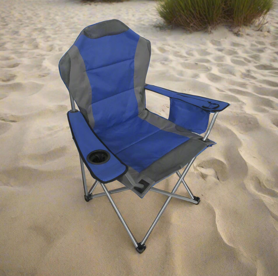 כסא מתקפל קמפינג דגם מירון כחול CAMPLUS