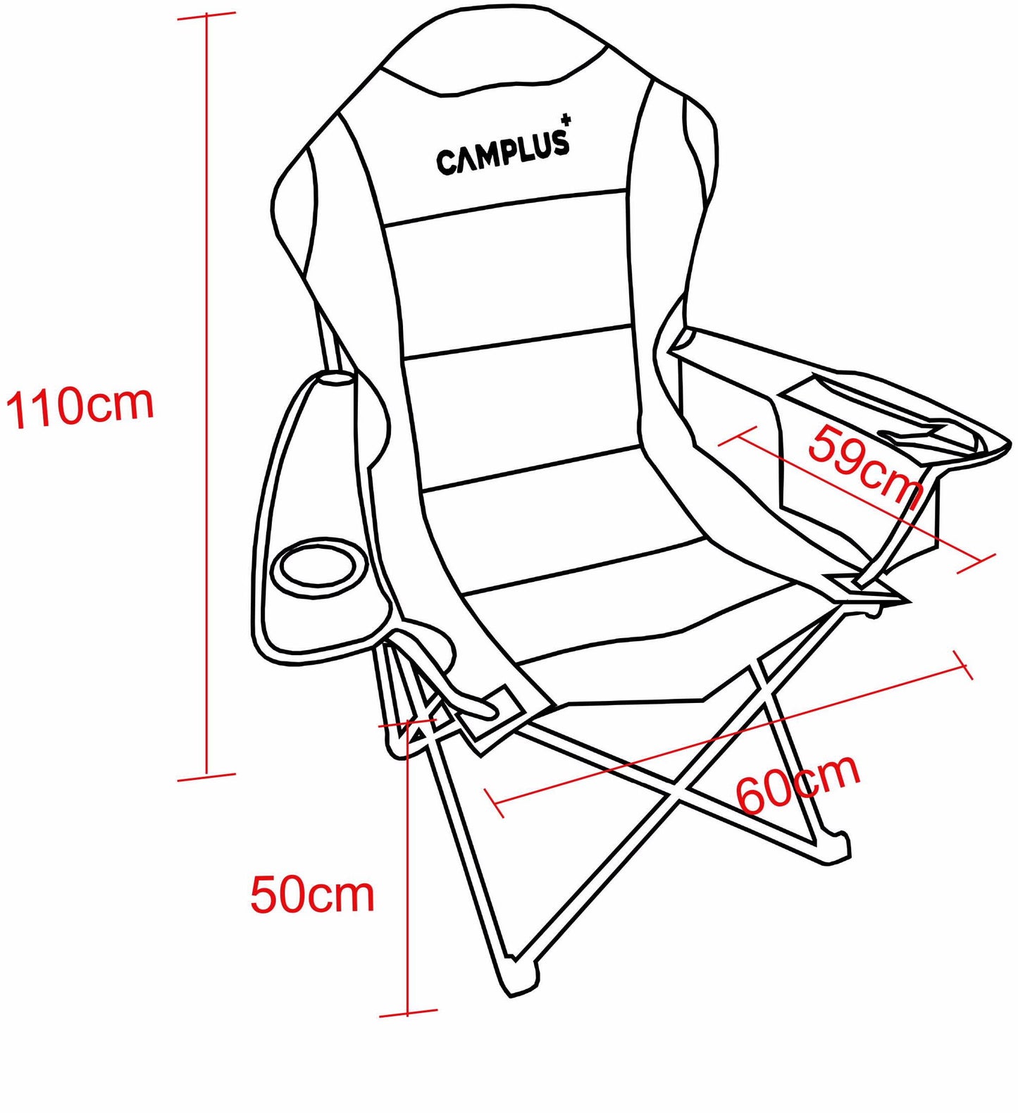 כסא מתקפל קמפינג דגם מירון כחול CAMPLUS