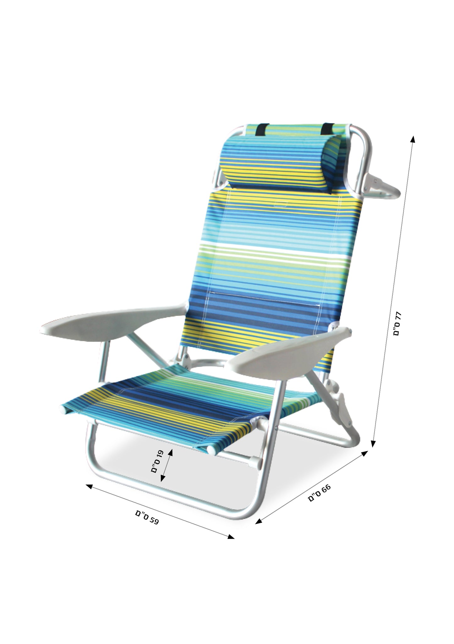 כסא מתקפל לים 4 מצבים אלומיניום CAMPLUS