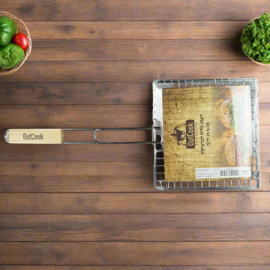 רשת צלייה 23*21.5 ס"מ ידית עץ