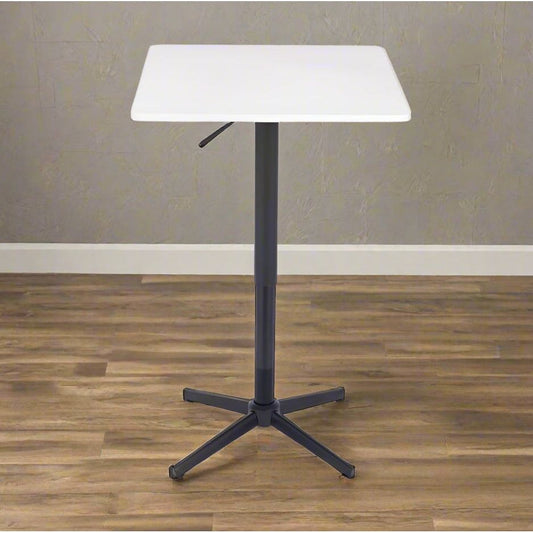 שולחן בר מרובע לבן 60*60 רגל כוכב שחור