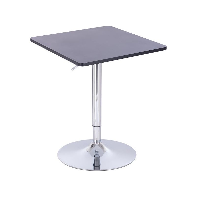 שולחן בר מרובע שחור 60*60 רגל עגולה כרום