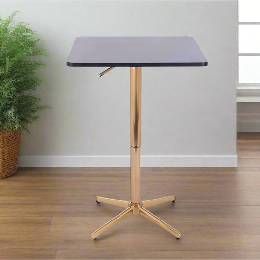 שולחן בר מרובע שחור 60*60 רגל כוכב זהב