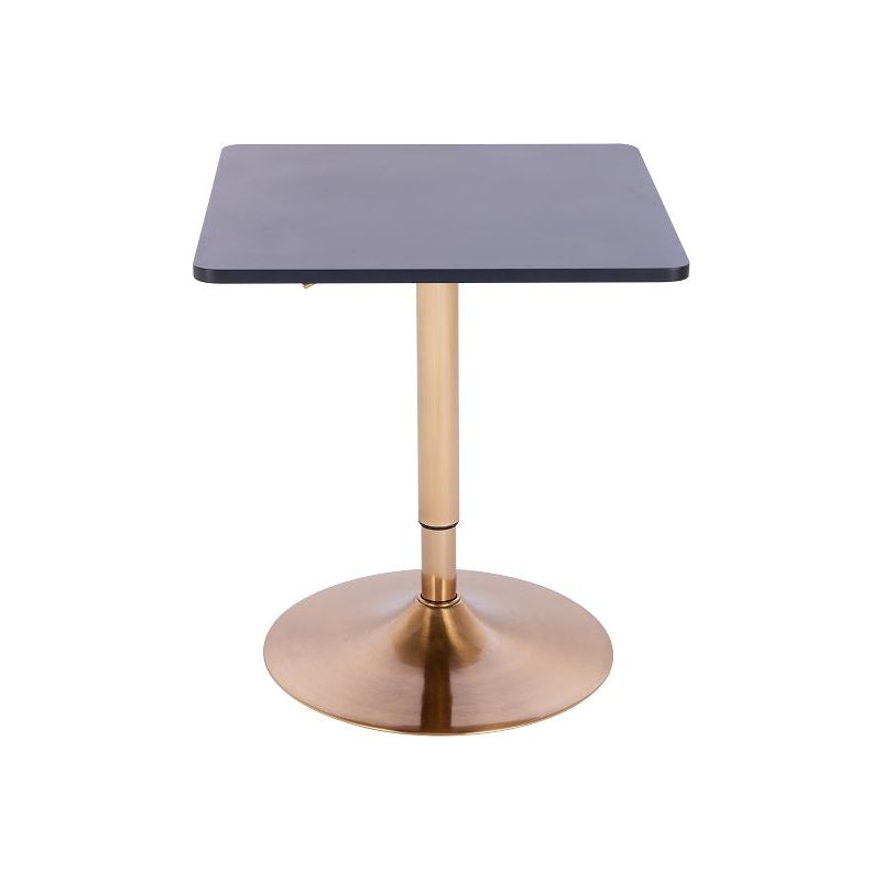 שולחן בר מרובע שחור 60*60 רגל עגולה זהב