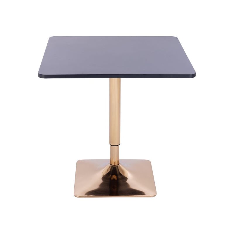 שולחן בר מרובע שחור 60*60 רגל מרובעת זהב