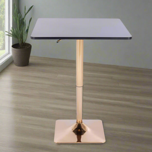 שולחן בר מרובע שחור 60*60 רגל מרובעת זהב