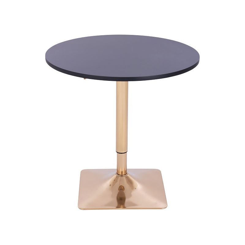 שולחן בר עגול שחור 60 ס מ רגל מרובעת זהב