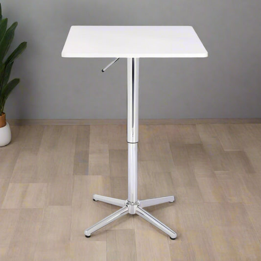 שולחן בר מרובע לבן  70*70 רגל כוכב כרום