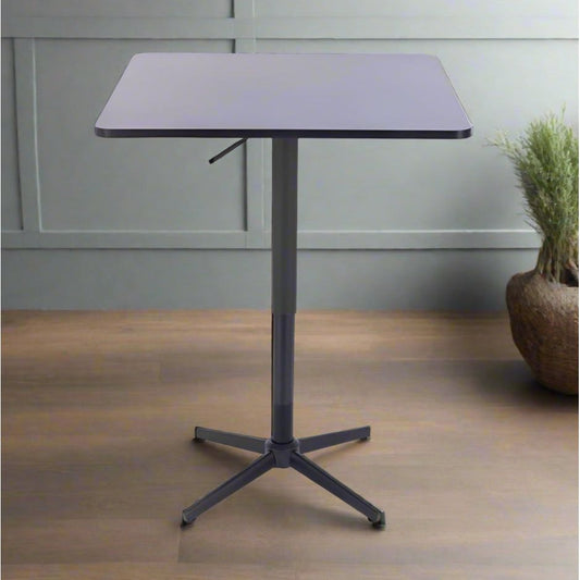 שולחן בר מרובע שחור 70*70 רגל כוכב שחור