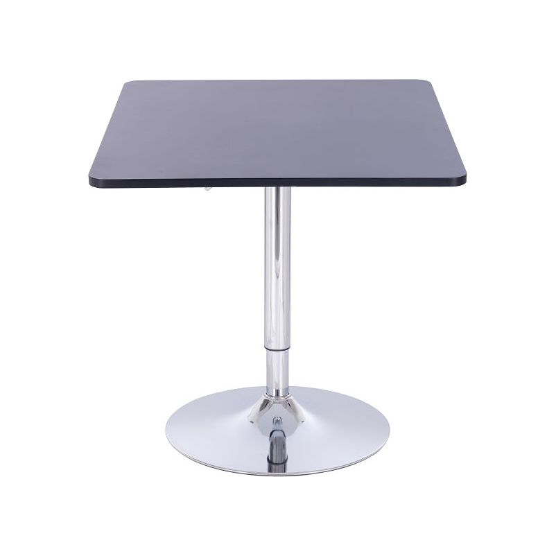 שולחן בר מרובע שחור 70*70 רגל עגולה כרום