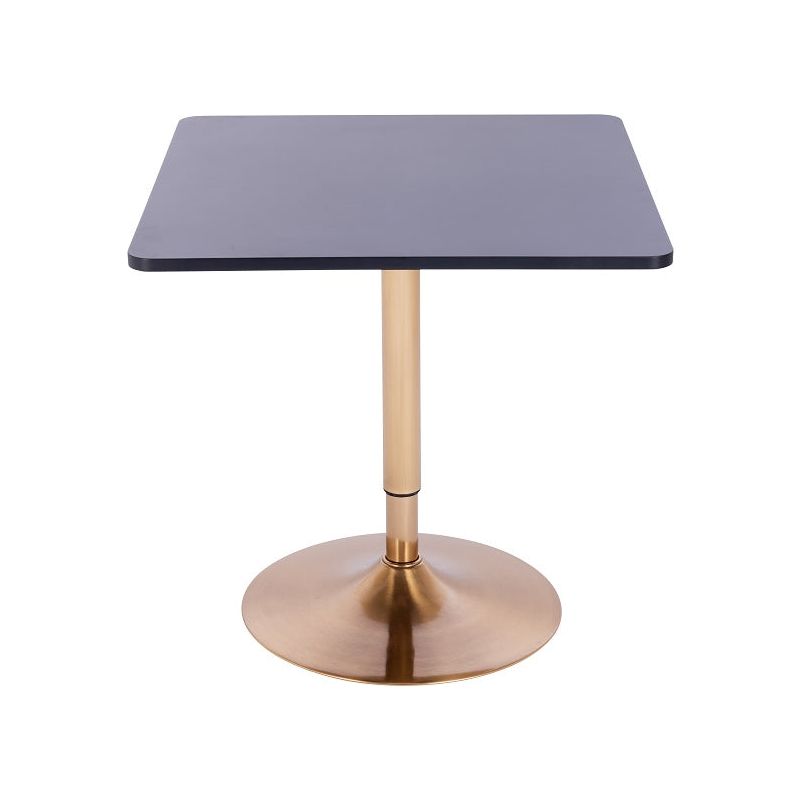 שולחן בר מרובע שחור 70*70 רגל עגולה זהב