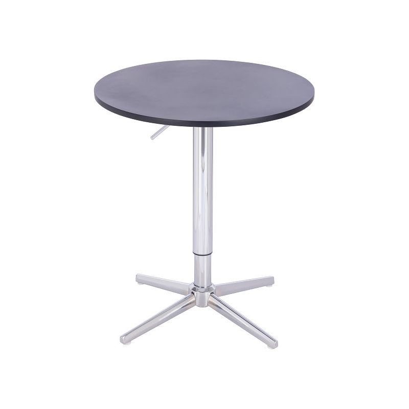 שולחן בר עגול שחור 60 ס"מ רגל כוכב כרום