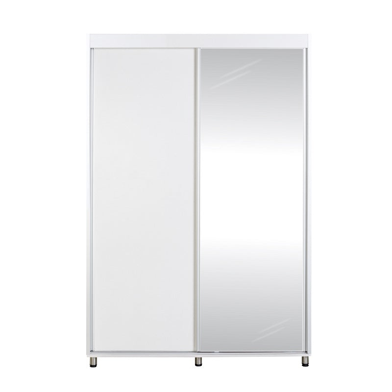 ארון הזזה 160 ס"מ רומי לבן כולל מראה