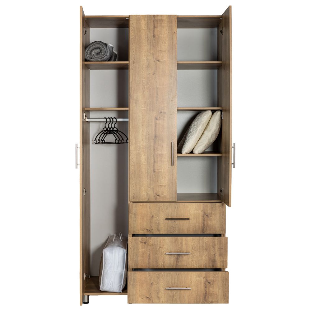 ארון אלון 3 דלתות + 3 מגירות לבן