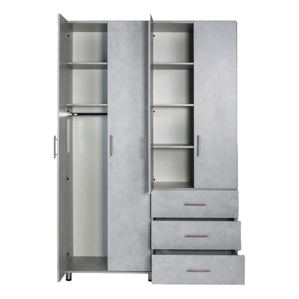 ארון אלון 4 דלתות + 3 מגירות לבן