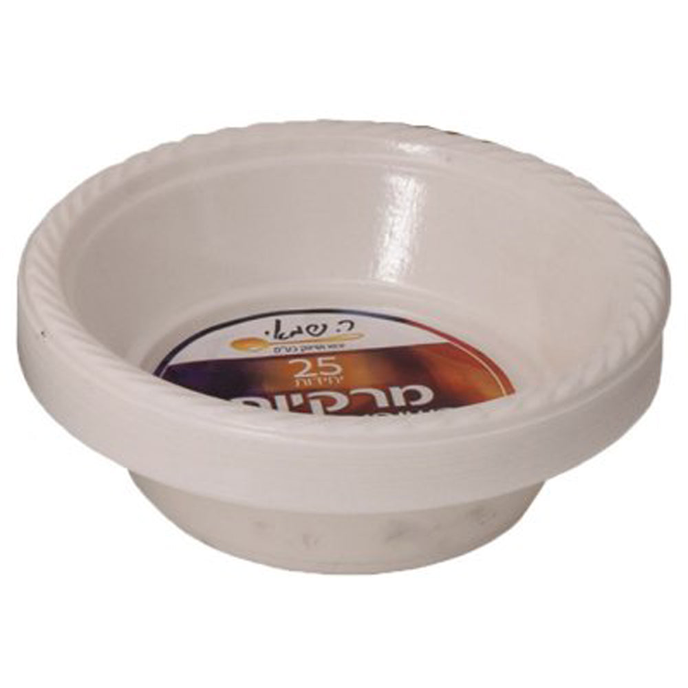 צלחות מרק 25 יח לבן עבות