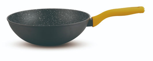 ווק 28 ס"מ CASUAL PLUS ידית חרדל Food Appeal