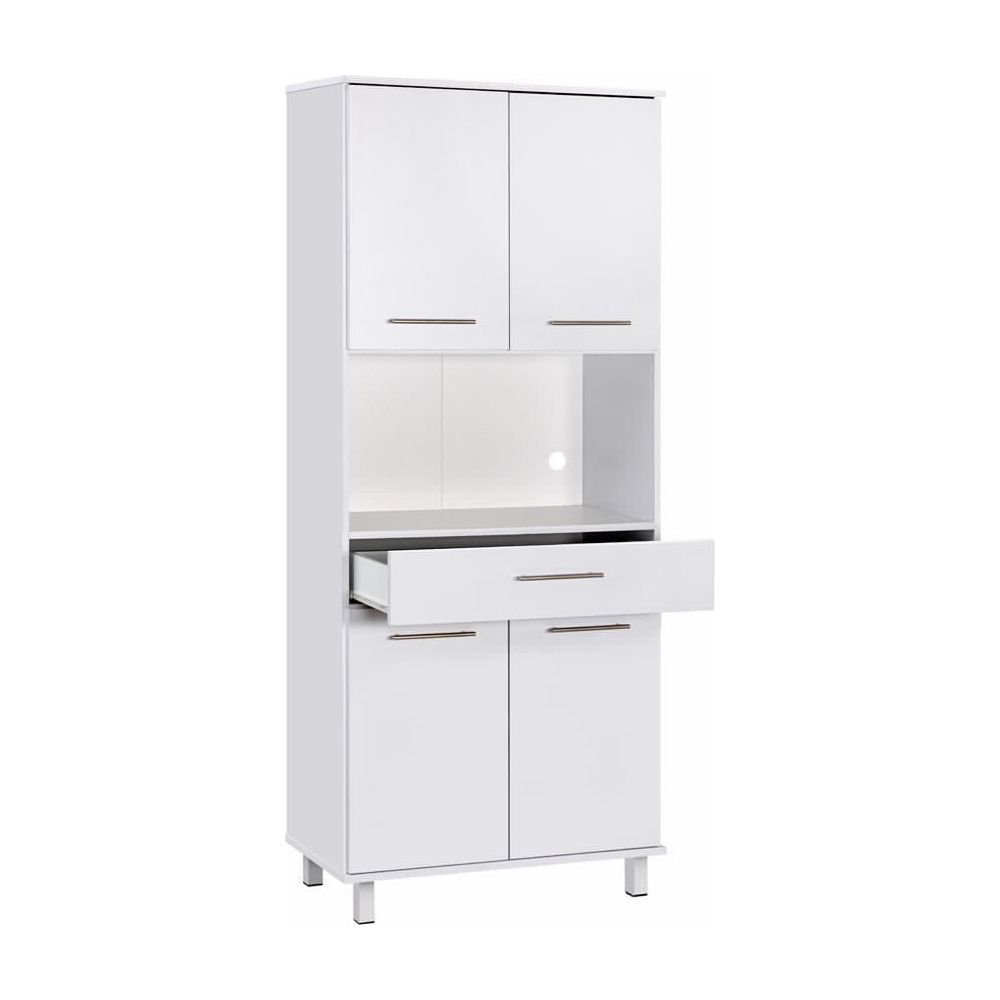 ארון מיקרוגל 4 עדי דלתות 80 ס"מ + ומגירה נשלפת לבן דגם 407