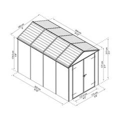מחסן גינה Rubicon אפור כהה 1.9X3 מבית פלרם - Canopia