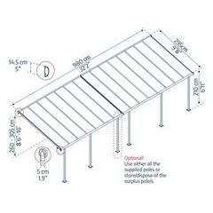 פרגולה אלומיניום Sierra אפורה 3x9.7 מבית פלרם - Canopia 705341