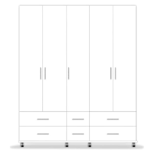 ארון בגדים מיטל 5 דל 2 מג צרות 4 מג רחבות לבן