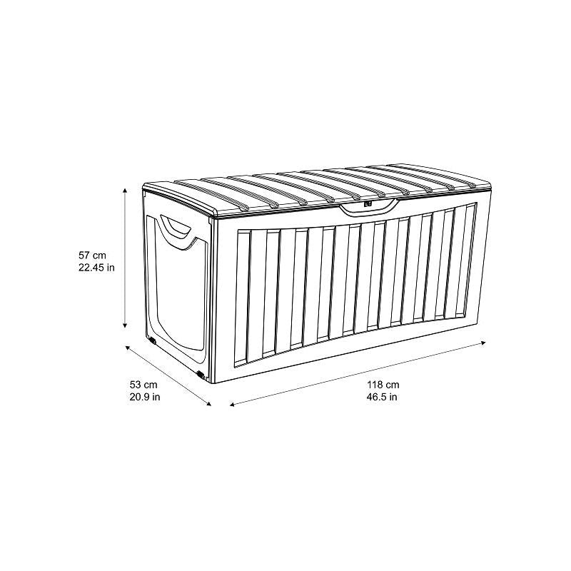 תיבה גדולה מפלסטיק עם גדלים נתונים.