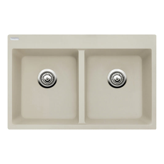 כיור מטבח אוניקס 80 גרניט בצבע לבן