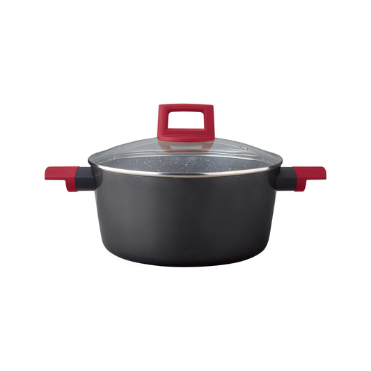 סיר בישול 12*26 ס"מ 6 ליטר CASUAL  אלומיניום ידיות אדומות סולתם