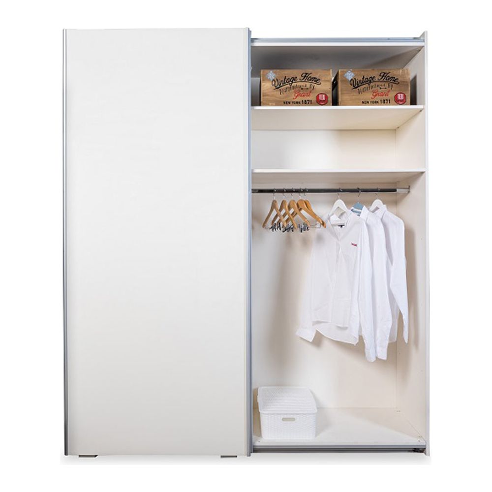 ארון בגדים הזזה רחף לבן היי גלוס 237*200 ס"מ