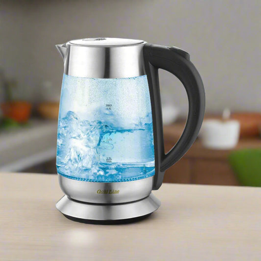 קומקום זכוכית מעוצב 1.8 ליטר SHARDEN דגם ATL-717 של GOLD LINE