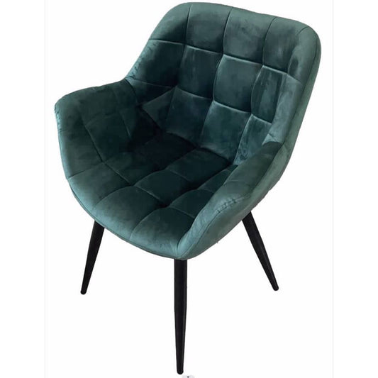 כורסא מעוצבת לסלון בד קטיפה ירוק דגם בילי