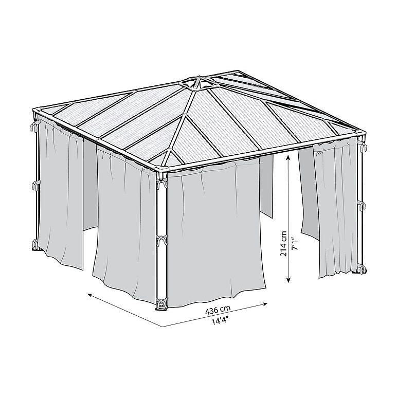וילונות לגזיבו 4.3X4.3 Palermo