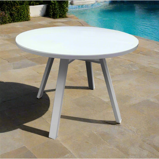 שולחן אוהיו 100 ס"מ אלומיניום, אפור בהיר