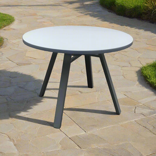 שולחן עגול אוהיו 100 סמ אלומיניום אפור כהה