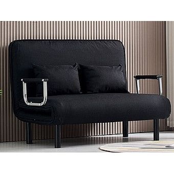 ספה דו מושבית נפתחת למיטה זוגית 1.2X1.9 מטר דגם MSH-7-7 מבית ROSSO ITALY בצבע שחור