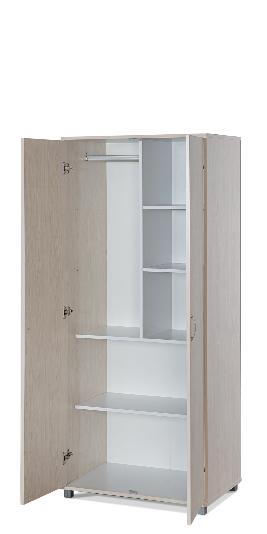 ארון 2 דלתות מדפים ותליה
צבע מייפל מולבן