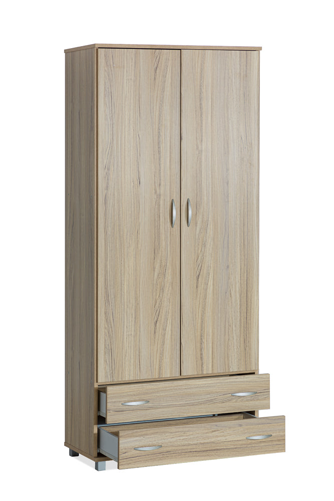 ארון 2 דלתות + שתי מגירות צבע אלון